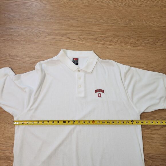 Nike Team Dri Fit Polo Shirt Mens XXL White Embroidered Ohio State Buckeyes - Picture 4 of 12